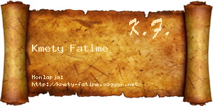 Kmety Fatime névjegykártya
